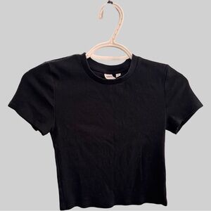 TNA Black Short Sleeve Baby Tee